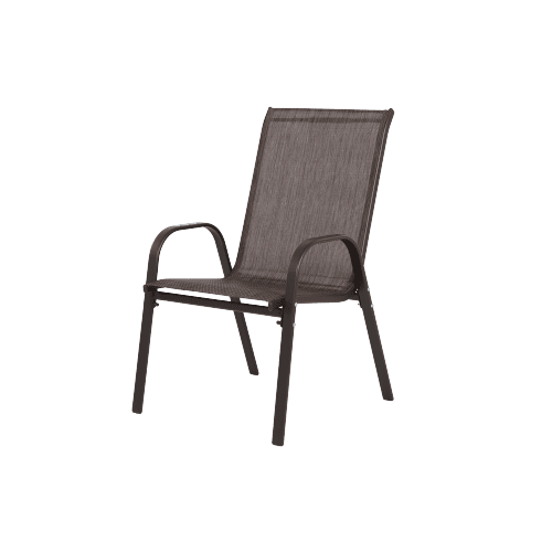 Outdoor Dining Chair Set of 2, All-Weather Patio Dining Chair with High Backrest and Metal Frame, Indoor Outdoor Chairs for Bistro, Deck, Backyard, Porch,Brown