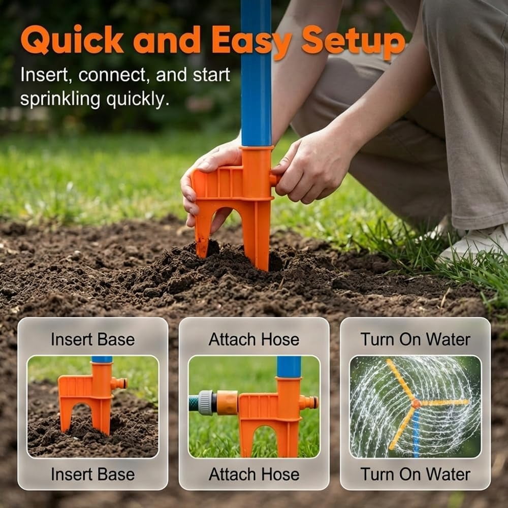Windmill Water Sprinkler for Backyard, 360° Rotating Splash Sprinkler, Outdoor Summer Water Fun for Lawn, Garden & Inflatable Pool(RL 1 PC)
