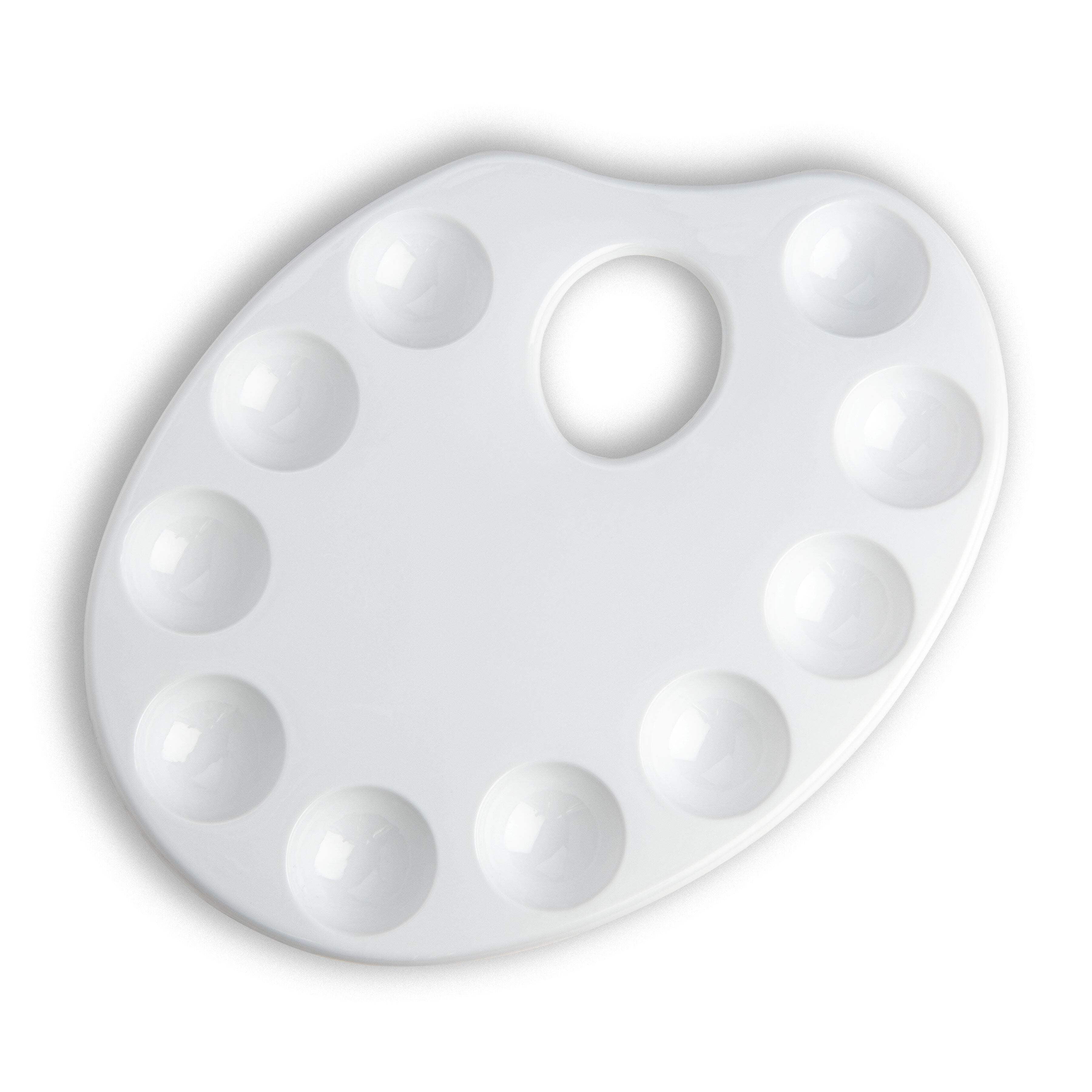 (2 pack) Royal & Langnickel Essentials 8.875 x 6.625 Plastic  10-Well Oval Art Palette