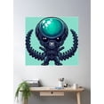 thumbnail image 2 of Xenomorph Alien Chibi Kawaii Poster Wall Art, Modern Wall Decor For Living Room Bedroom, 24x24 UNFRAMED, 2 of 3