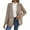 Khaki, variant on Wutalume Women's Loose Casual Lapel Loose Long Sleeved Pocket Coat, Fashionable Houndstooth Pattern, Warm and Comfortable, Perfect for Everyday Wear and Office Outings,Black L