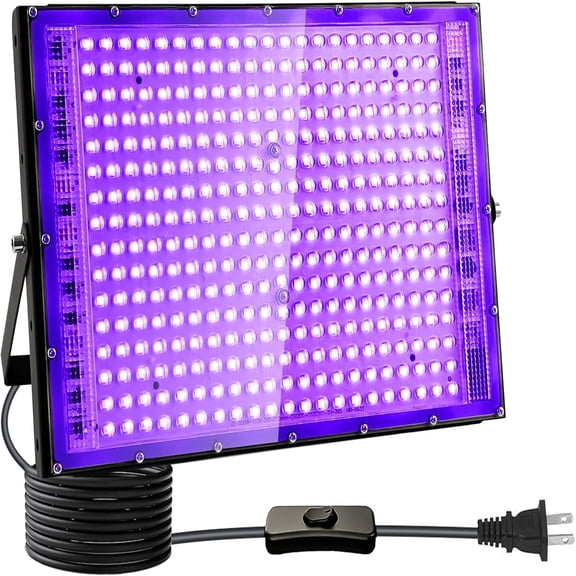 OUSIDE 1PCS 300W Flood Lights, Blacklight Flood Light with Plug and Switch,for Glow Party, Halloween, Fluorescent Poster, Body Paint