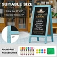 thumbnail image 4 of Chalkboard 40" x 20", Chalk Board Sign Board Magnetic Sandwich Board Pine Wooden Freestanding Double-Sided Chalkboard Easel for Restaurant Cafe Shop Wedding Party, Blue, 4 of 17