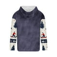 thumbnail image 3 of Sudadera con capucha para hombre, informal, con cordón, estampado navideño, deportiva, blusa de poliéster, 3 of 4