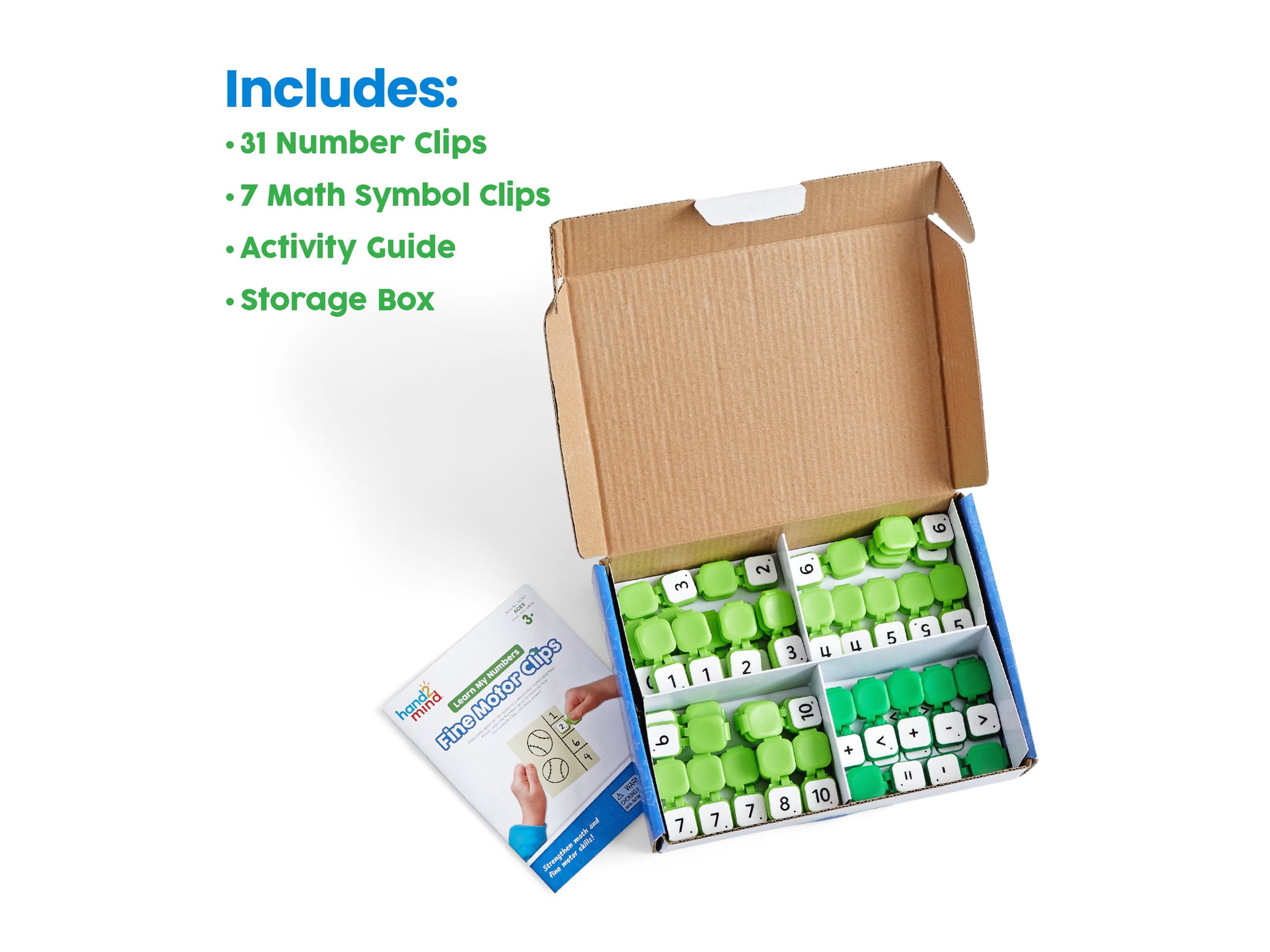 hand2mind Learn My Numbers Fine Motor Clips, Kids Clothespin Activities, Fine Motor Toys