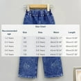 thumbnail image 3 of Jeans for Girls Size 1-8 Cute Elastic Waisted Baggy Denim Pants Fashion Casual Wide Leg Jean with Rhinestones Girls Clothes, 3 of 5