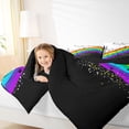 thumbnail image 4 of Manfei Musical Melody Queen Comforter Set,Colorful Waves Striped Bedding Sets,Music Notes Bedding Comforter Set For Girls Kids,Breathable Home Decor Reversible,3-Piece, 4 of 8