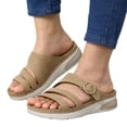 thumbnail image 1 of IUJSOY Womens Platform Sandals Comfort Open Toe Summer Dress Shoes Lightweight Slip on Flats, 1 of 8