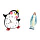 thumbnail image 5 of Reloj de pared silencioso, decorativo, de madera, con forma de pingüino, de resina, estatua religiosa, figura de María, ideal para el hogar, 5 of 8