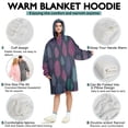 thumbnail image 5 of Wearable Oversized Blanket,Multicolor Feather Pattern Wearable Blanket Hoodie for Adults,Cozy Hooded Blankets with Super Pockets,Super Warm Fuzzy Pullover for Women & Men, 5 of 6