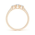 thumbnail image 2 of ANGARA Natural Unique Diamond Three Stone Engagement Ring in 14K Rose Gold for Women (Size-3.8mm| Color-H| Clarity-SI2) | April Birthstone, Anniversary, Jewelry Gift for Women | Natural Diamond Ring, 2 of 9