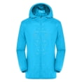 thumbnail image 6 of YVNAURA Lightweight Packable Rain Jacket for Men Women Waterproof Breathable Hooded Windbreaker Outdoor Rain Shell for Hiking Fishing Camping Travel S-4X, Sky Blue,L, 6 of 7