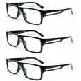 thumbnail image 1 of 3 Pairs Classic Basic Simple Geeky Comfortable Stylish Reading Glasses with Lanyard, 1 of 4