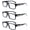 Black, variant on 3 Pairs Classic Basic Simple Geeky Comfortable Stylish Reading Glasses with Lanyard