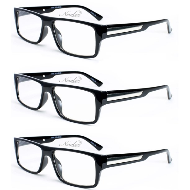 3 Pairs Classic Basic Simple Geeky Comfortable Stylish Reading Glasses