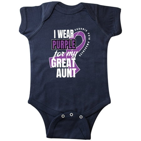

Inktastic Chronic Pain I Wear Purple For My Great Aunt Gift Baby Boy or Baby Girl Bodysuit