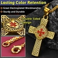 thumbnail image 5 of FaithHeart Knights Templar Seal Necklace for Men Gold Plated Stainless Steel Retro Punk Christ Fellow-Soldiers Jewelry Gift for Son Brother Christmas, 5 of 9