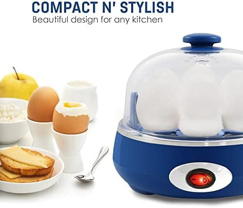EGC322CBL Easy Egg Cooker Electric 7-Egg Capacity, Soft, Medium, Hard-Boiled Egg Cooker with Auto Shut-Off, Measuring Cup Included, BPA Free, Classic Blue