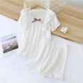 thumbnail image 1 of Conjunto de pijamas para niñas, ropa fina de encaje de princesa para interiores, suave, encantadora, dulce, ropa de dormir para niños medianos y grandes, verano 2023, 1 of 4
