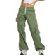 thumbnail image 2 of VISgogo Pantalones cargo informales para mujer, pantalones holgados de color liso con múltiples bolsillos, negro/caqui/verde VISgogo  moda, 2 of 5