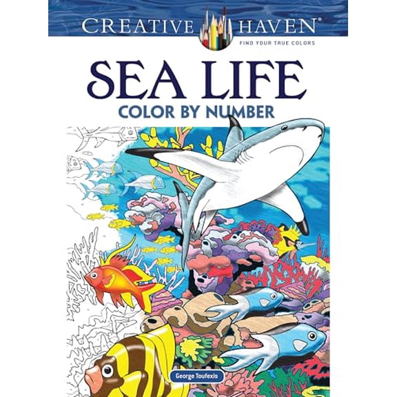 Pre-Owned Creative Haven Sea Life Color by Number Coloring Book (Paperback) 0486797953 9780486797953