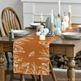 thumbnail image 3 of Smile Orange Floral Fall Table Runner, Seasonal Autumn Kitchen Dining Table Decoration for Home Party Decor 13x72 Inch, 3 of 7