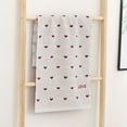 thumbnail image 2 of CuiLiyq 1 Pack Cotton Towel for Bathroom, Soft and Absorbent Household Gift Towel with Small Red Heart Print, Bath Lightweight Quick Dry Washcloths for Bathroom Home Decorative, 29.5" x 13.4", White, 2 of 6