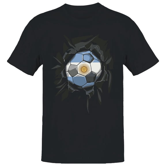 Argentina Soccer Breakout Men's Black T-shirt