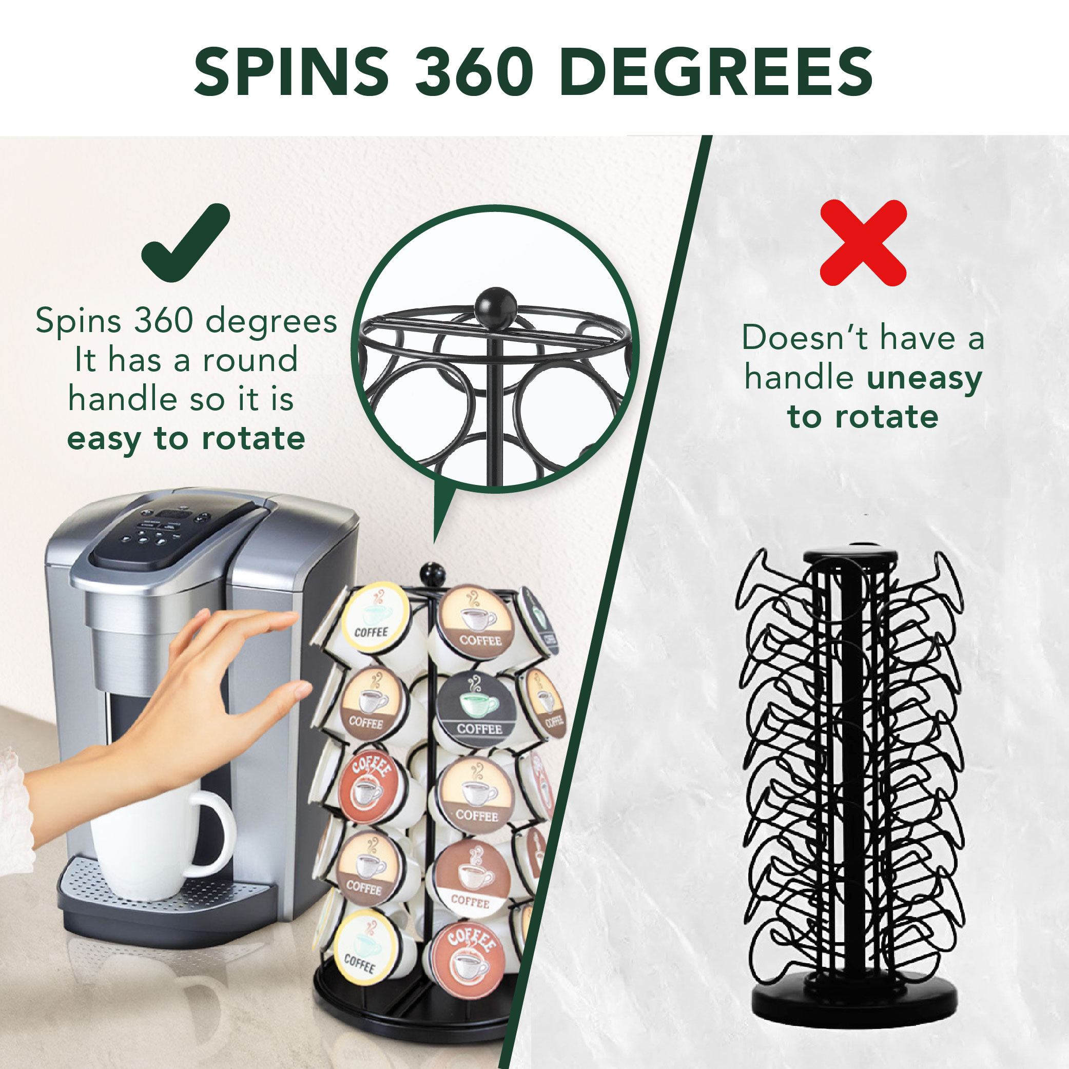 Nifty Solutions Coffee Pod Carousel – Compatible with K-Cups, 35 Pod Capacity, Black - image 4 of 9