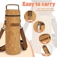 thumbnail image 2 of Tirrinia Single Wine Cooler Bags - Insulated & Padded Portable Wine Tote Carrier for Travel, BYOB Restaurant, Wine Tasting, Party, Great Christmas Fathers Day Gifts for Wine Lover, Cork, 2 of 7