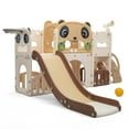 thumbnail image 3 of Imerelez 9-in-1 Large Toddler Slide and Climber Set, Kids Slide Playset with Basketball Hoop and Ball, Ring Toss, Lookout Tower, Telescope, Storage, Freestanding Slide for Indoor Outdoor, 3 of 6