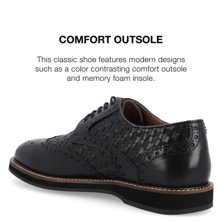 Thomas & Vine Men\'s Radcliff Comfort Foam Lace-Up Woven Wingtip Shoe Black 10 M Thomas & Vine Men Radcliff Comfort Foam Woven Wingtip Shoe  main image 2
