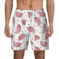 thumbnail image 2 of Picia Watermelon pattern Mens Swim Trunks with Compression Liner Stretch Beach Shorts Quick Dry with Zipper Pockets No-Chafing Board Shorts-Medium, 2 of 9