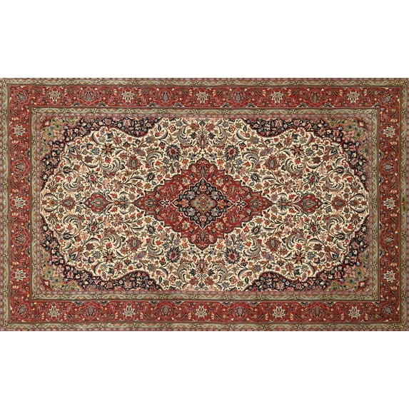 Ahgly Company Indoor Rectangle Traditional Saffron Red Medallion Area Rugs, 2' x 4'