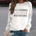 thumbnail image 2 of Mode Décontractée pour Femmes, Couleur Unie, Manches Longues, Imprimé Lettre, Col Rond, Chandail à Capuchon à Fermeture Éclair, Veste Active, Chandails en Molleton pour Femmes, 2 of 5