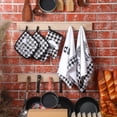 thumbnail image 6 of Buffalo Plaid Kitchen Towels Oven Mitts and Pot Holder Set - 5-Piece Black and White Kitchen Towels Set with Strong Water Absorption - Convenient Hook and Half Piping Tidy -, 6 of 7