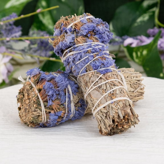 Blue Sage with Flowers Smudge Stick