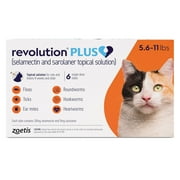 Revolution Plus Topical Solution for Cats 5.6-11 lbs, (Orange Box)