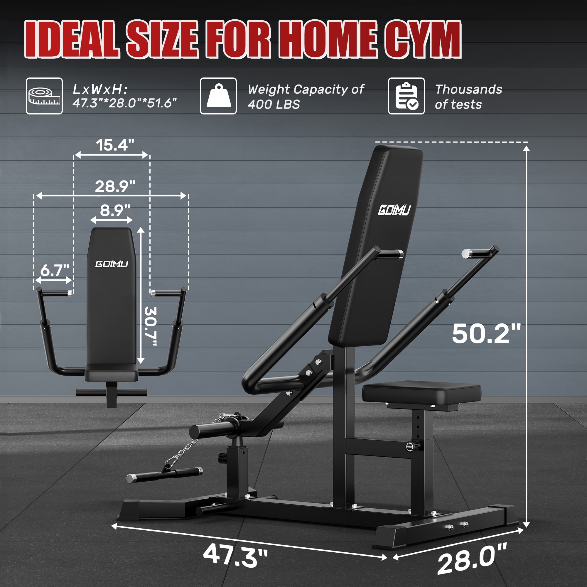 Seated Dip Machine, 400LBS Strength Training Upper Body Machine with Tricep Dip Press & Cable Bar for Home Gym