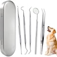 thumbnail image 1 of Juego de 5 piezas con caja: kit de limpieza dental para perros, herramientas orales de acero inoxidable, herramientas de limpieza dental para mascotas., 1 of 5