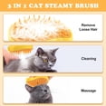 thumbnail image 3 of Cepillo de vapor para gatos, cepillo de vapor 3 en 1, cepillo de vapor para gatos para masaje, cepillo de vapor para mascotas para cabello enredado y suelto (amarillo), 3 of 5