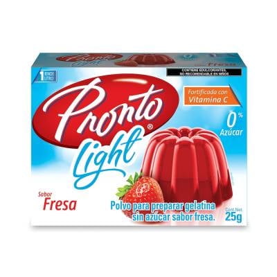 Polvo para preparar gelatina Pronto de agua light sabor fresa 25 g