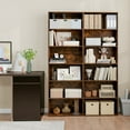 thumbnail image 2 of Gymax 2PCS 70'' all 6-Tier Bookcase w/ 6 Open Shelves Anti-Toppling Kits Living Room Rustic Brown, 2 of 10