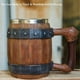 thumbnail image 3 of Mug Coffee Cup Tea Cup,Personalized Imitation Wooden Barrel with Leather Handle,LargeCapacity Bar Mug Drinking Cup 600ml, 3 of 5
