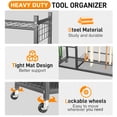 thumbnail image 5 of Beslands Multi-Tier Garden Tool Organizer with Lockable Wheels – Rolling Garage Storage Cart for Long-Handled Tools, Rakes,  Yard Tool Stand for Shed, Garden & Indoor/Outdoor, 5 of 8