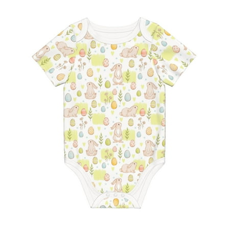 

Coaee Easter Rabbit for Soft Cotton Baby Short-Sleeve Bodysuit Baby Girls Boys Bodysuit Romper