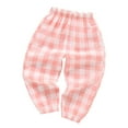 thumbnail image 3 of GBSYEWXS Trousers For Little Boys Childred Fashion Breathable Elastic Waist Casual Wide-Leg Plaid Print Pink Pants Size 3-4 Years, 3 of 3