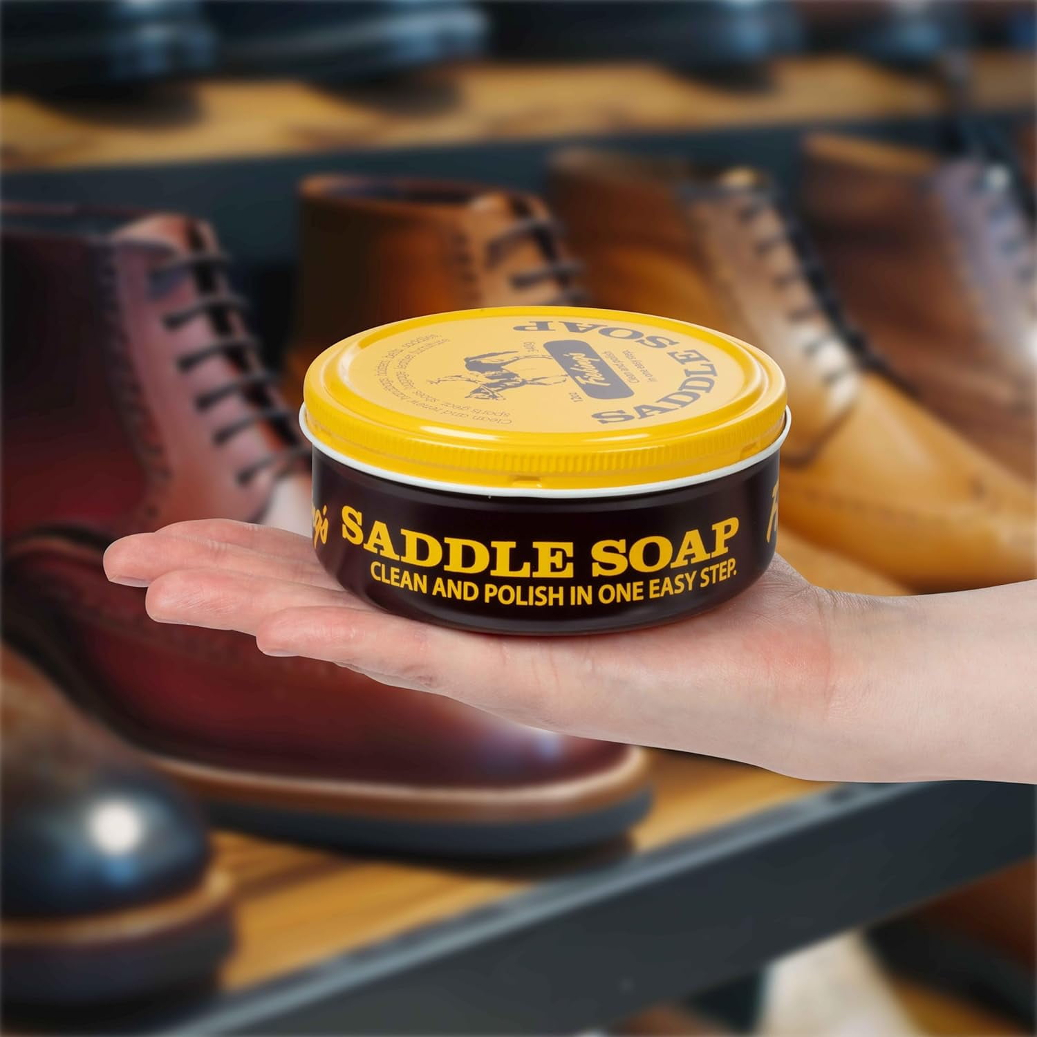Fiebing's Yellow Saddle Soap for Leather (6 Pack, 12 oz Each) - Leather Cleaner & Conditioner to Soften, Protect & Restore Leathercraft - Leather Soap for Car Seat, Couch, Shoe, Purse, Boot, Bag