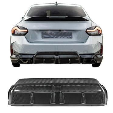 Ikon Motorsports Rear Diffuser Compatible With 2022-2025 BMW G42 2 Series 220i M Sport M240i xDrive Gloss Black M Performance Style Dry Carbon Fiber Rear Bumper Lip Valance