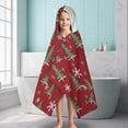 thumbnail image 6 of Red Christmas Tree and Snowflake Pattern Hooded Bath Towel，60"x35" for Ages 3 To 12 Kids, Quick Dry Lightweight Soft Microfiber Hood Beach Towel Cover Up for Kids, 6 of 7